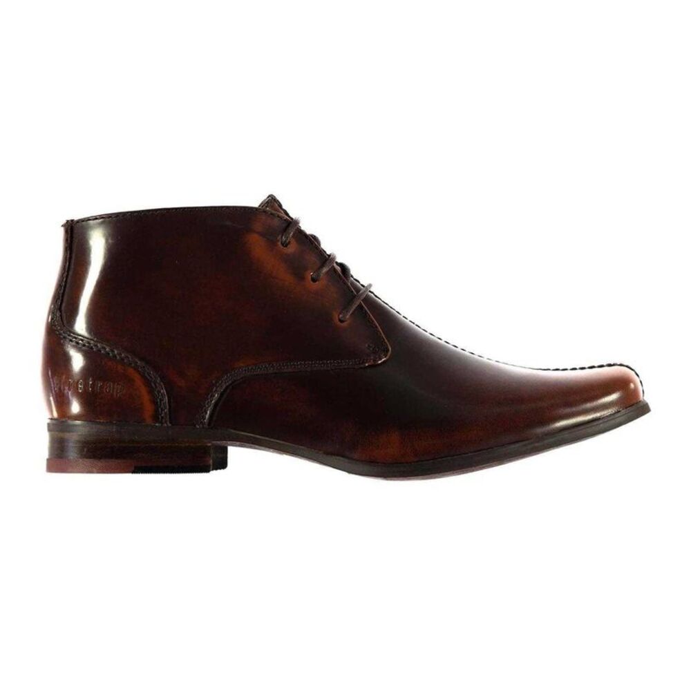 Firetrap Mens Wesley Patent Leather Boots / Brown